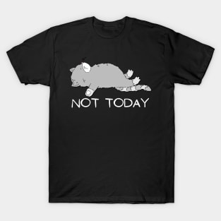 Tired Lazy Cat Nope not Today funny sarcastic messages sayings and quotes T-Shirt